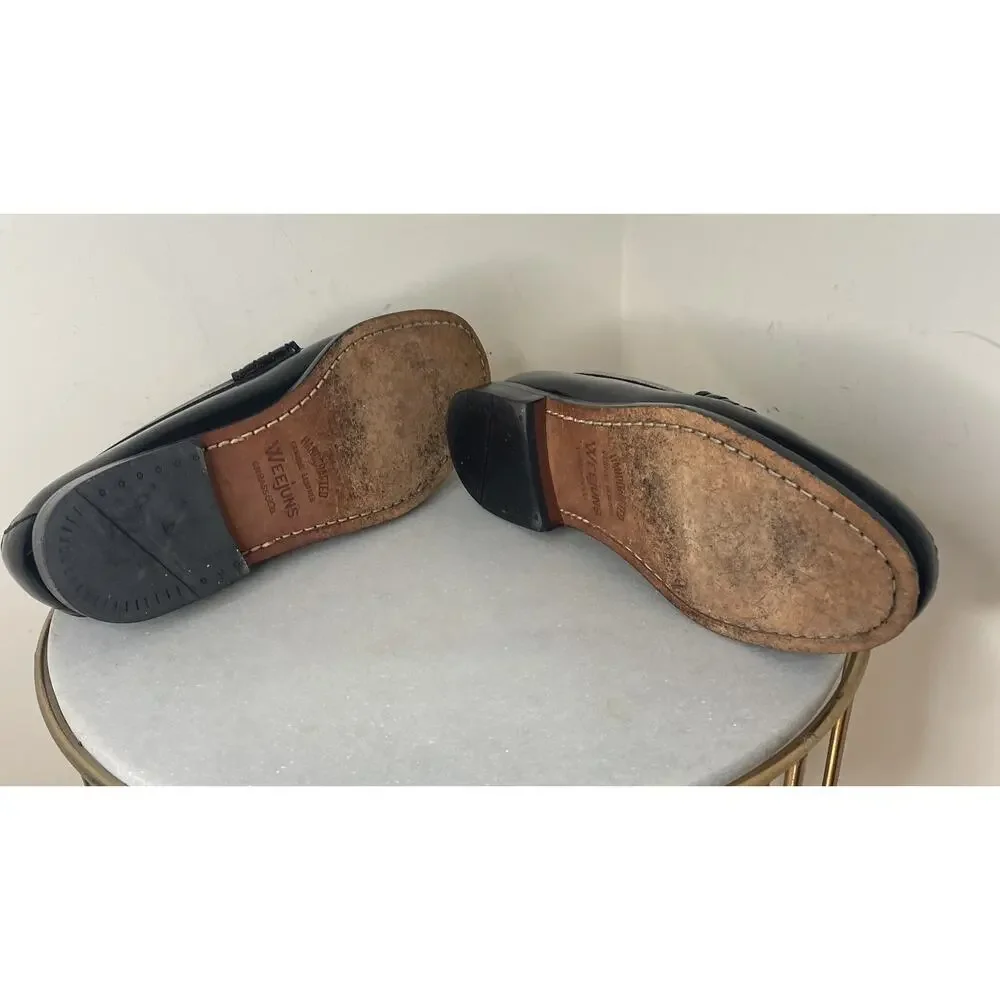 G.H. Bass & Co Black Leather Penny Loafers Men’s 10 D Weejuns Dress Shoes Preppy